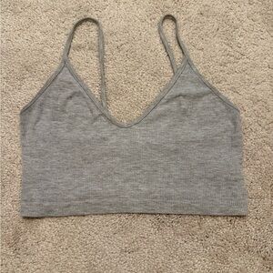 Joah Brown Gray Ribbed Crop Top! Cross listed on Mercari and Curtsy!